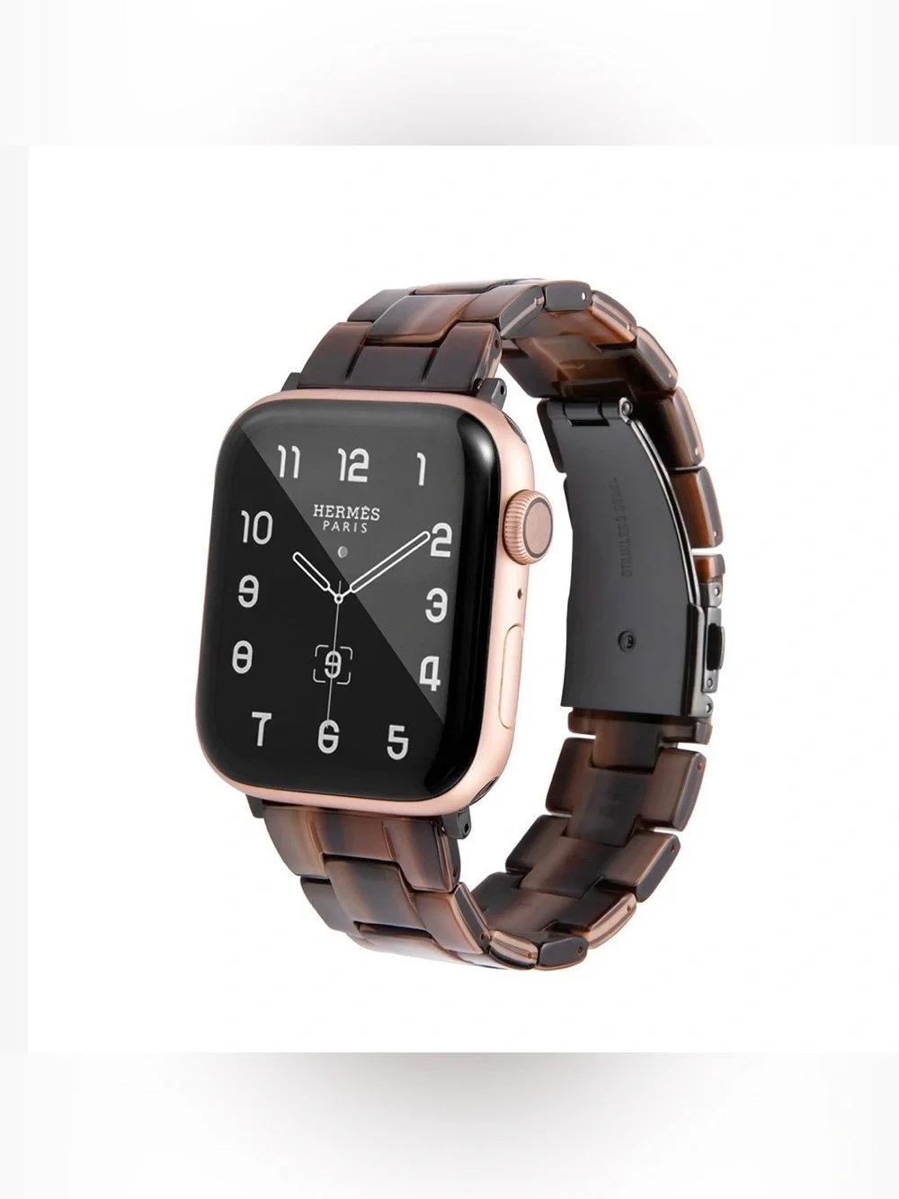 Apple Smartwatch Band Resin Bracelet Stainless-Steel Buckle BROWN BLACK